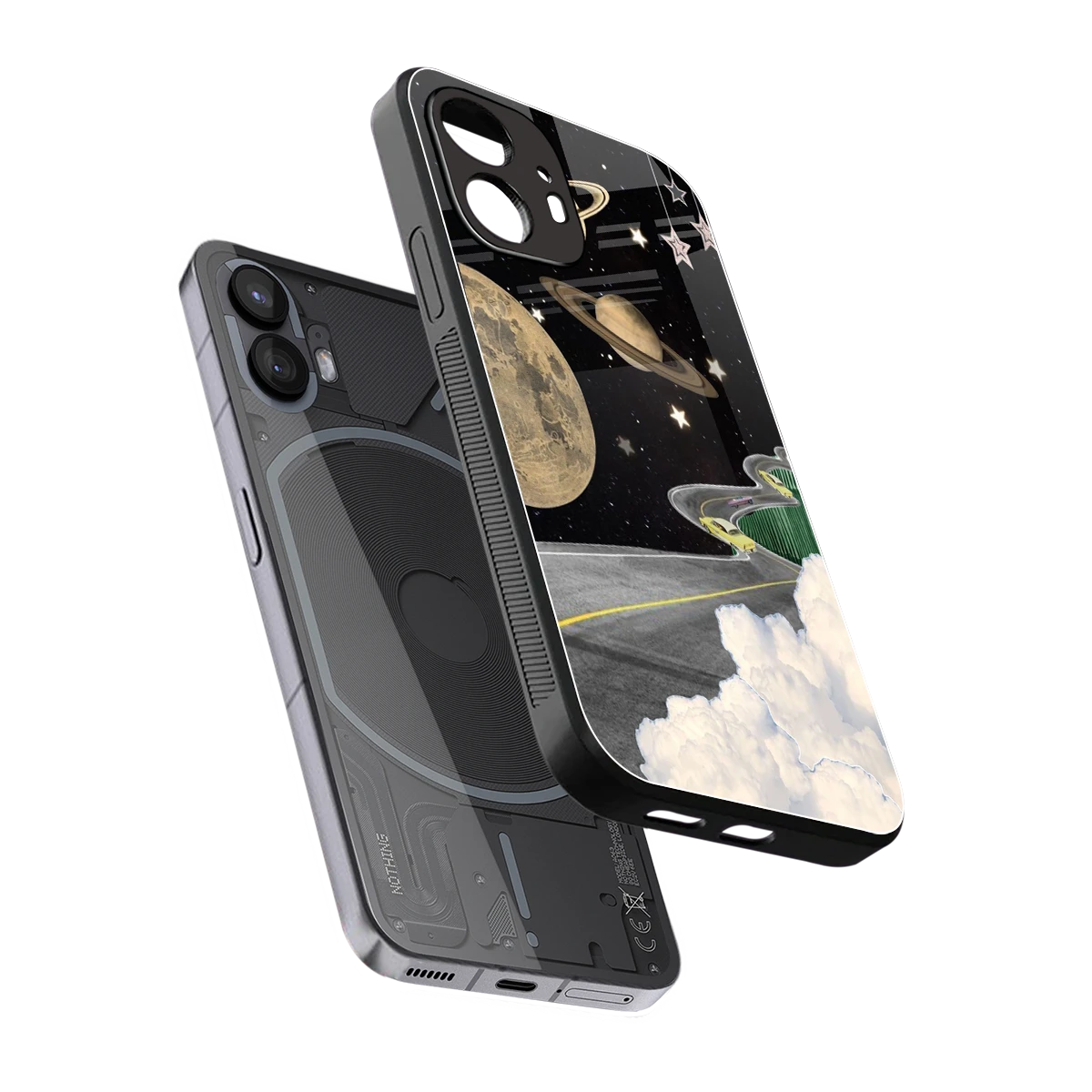 Skyline Galaxy sleek nothing phone 2 cover with tempered glass back and TPU edges