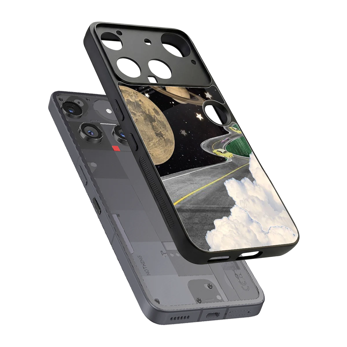 Skyline Galaxy sleek nothing phone 3 cover with tempered glass back and TPU edges