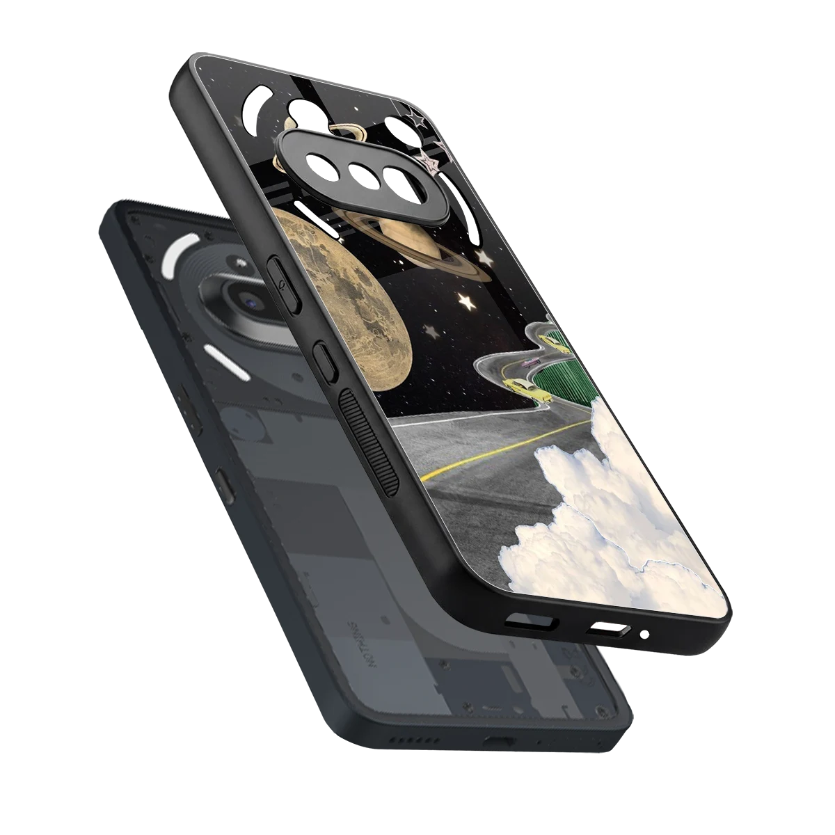 Skyline Galaxy sleek nothing phone 3a cover with tempered glass back and TPU edges