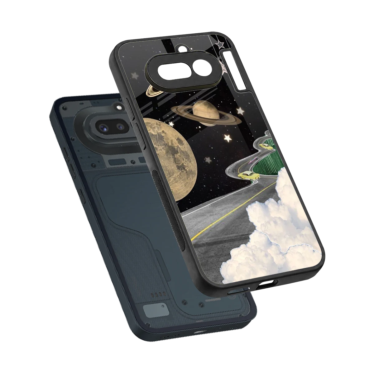 Skyline Galaxy sleek nothing phone 4a cover with tempered glass back and TPU edges