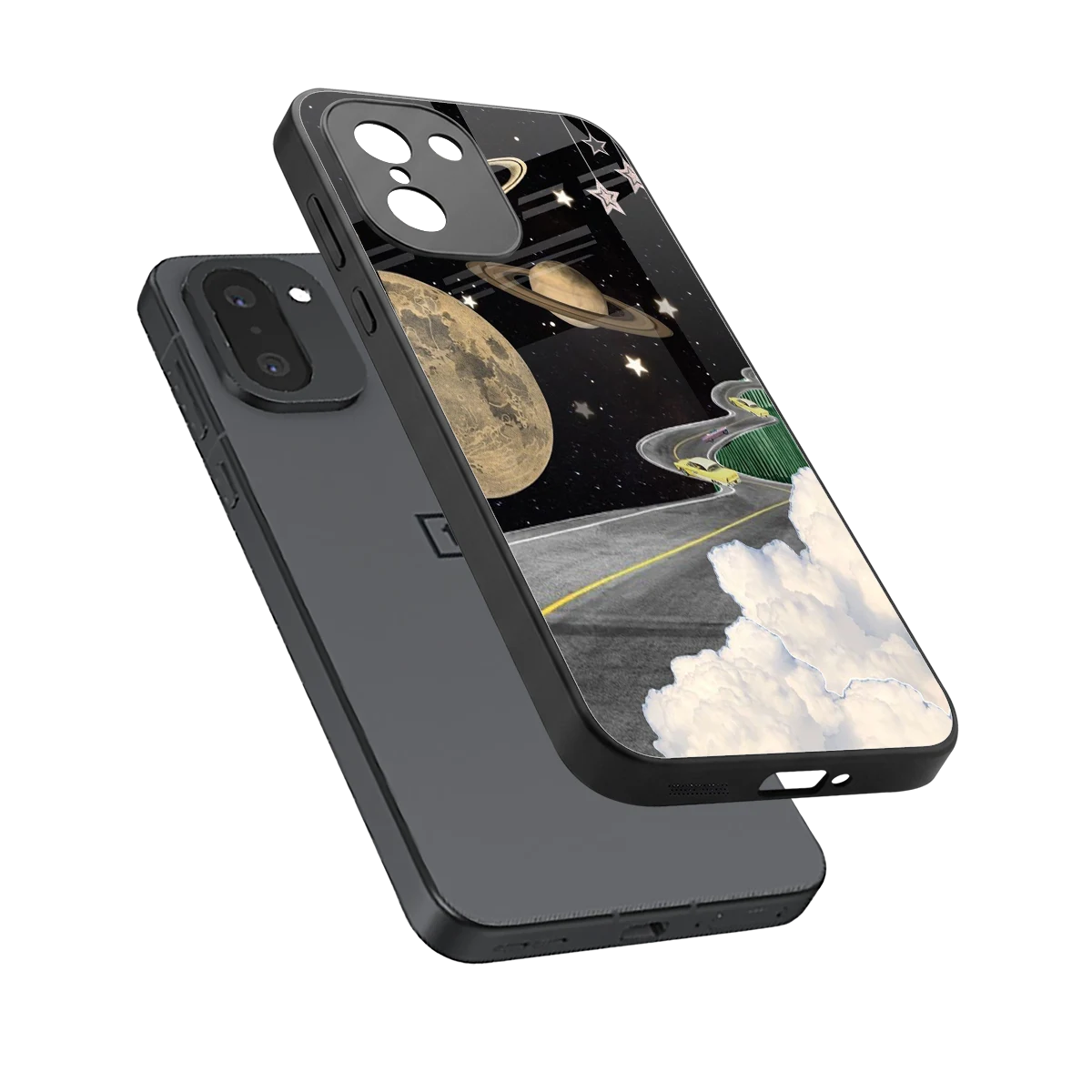 Skyline Galaxy sleek oneplus 15r cover with tempered glass back and TPU edges
