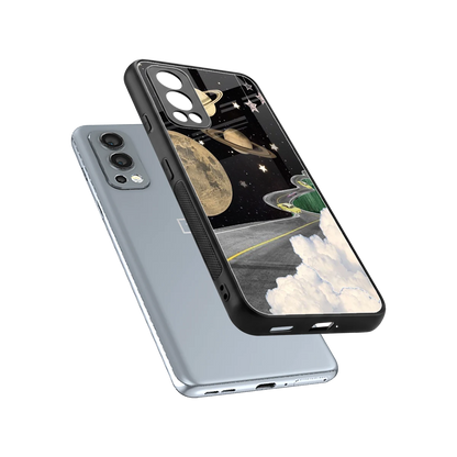 Skyline Galaxy sleek oneplus nord 2 cover with tempered glass back and TPU edges