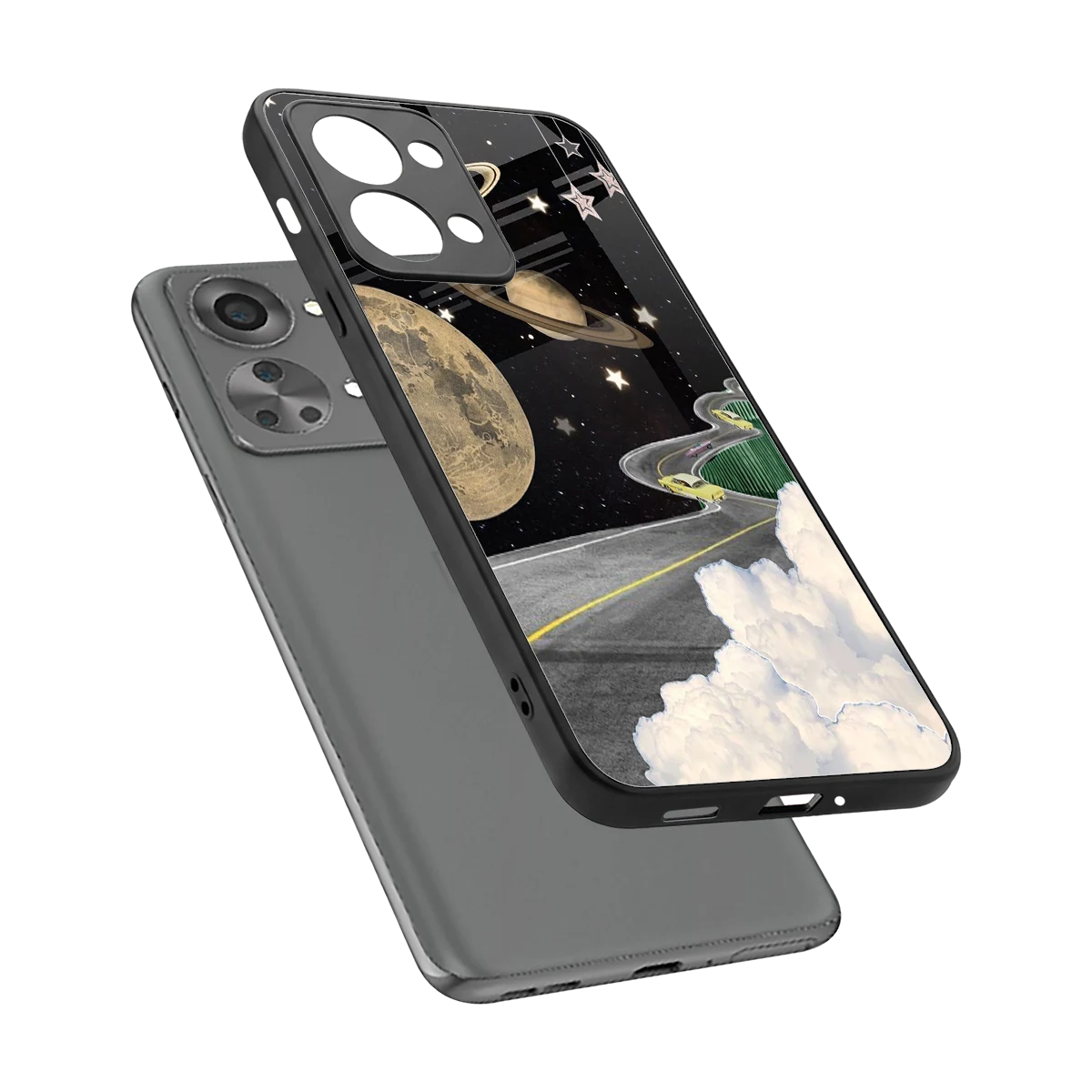 Skyline Galaxy sleek oneplus nord 2t cover with tempered glass back and TPU edges