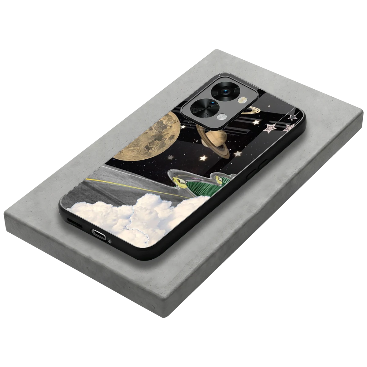 Skyline Galaxy stylish phone case for oneplus nord 2t | glossy glass and slim fit