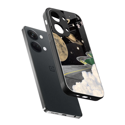 Skyline Galaxy sleek oneplus nord 3 cover with tempered glass back and TPU edges