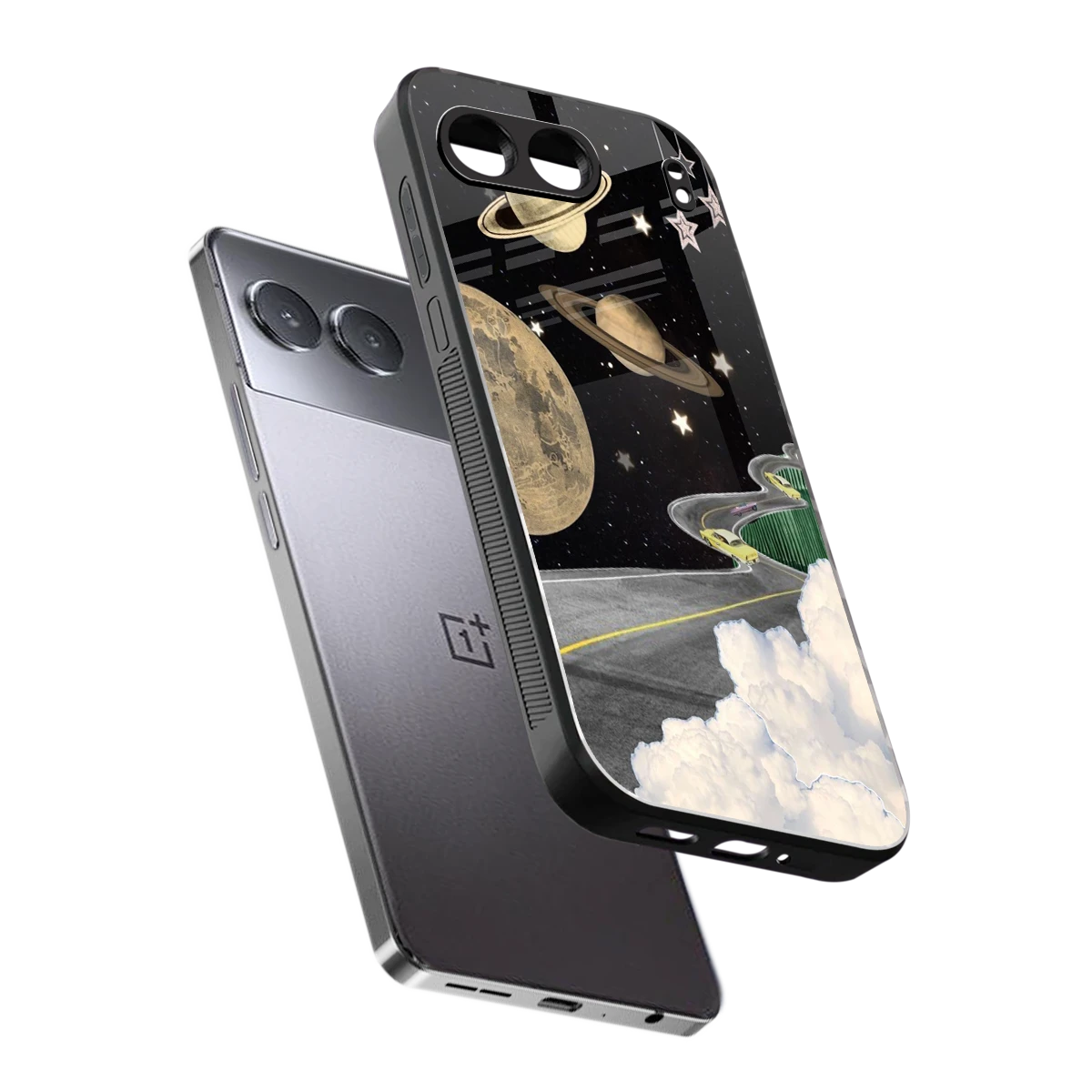 Skyline Galaxy sleek oneplus nord 4 cover with tempered glass back and TPU edges