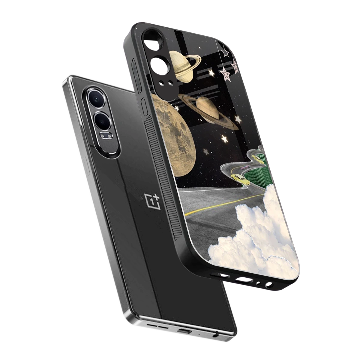 Skyline Galaxy sleek oneplus nord ce 4 lite cover with tempered glass back and TPU edges