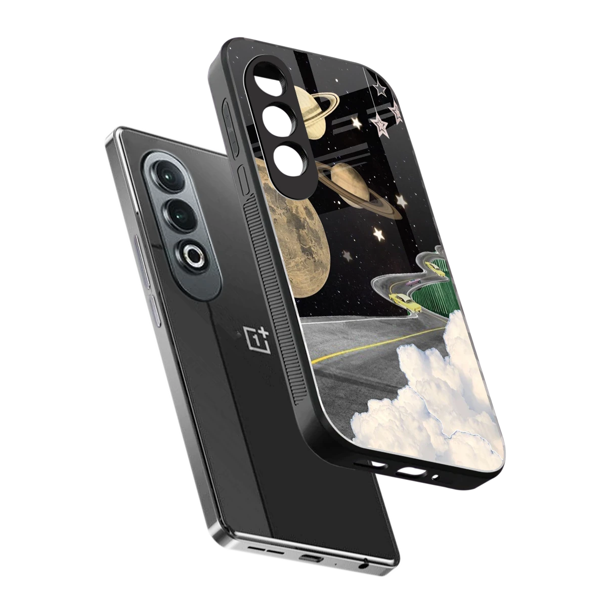 Skyline Galaxy sleek oneplus nord ce 4 cover with tempered glass back and TPU edges