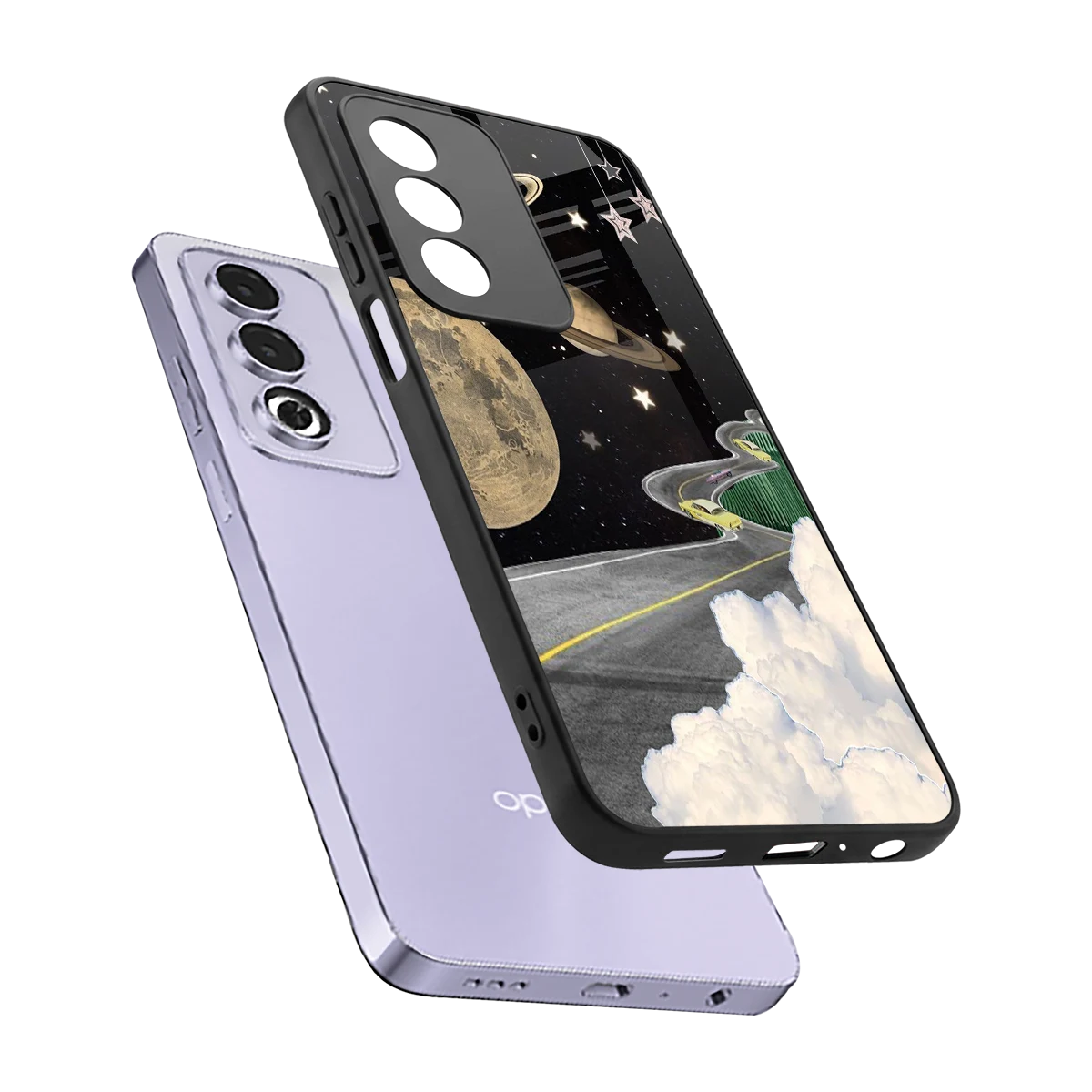 Skyline Galaxy sleek oppo a3 pro cover with tempered glass back and TPU edges