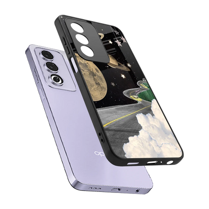 Skyline Galaxy sleek oppo a3 pro cover with tempered glass back and TPU edges