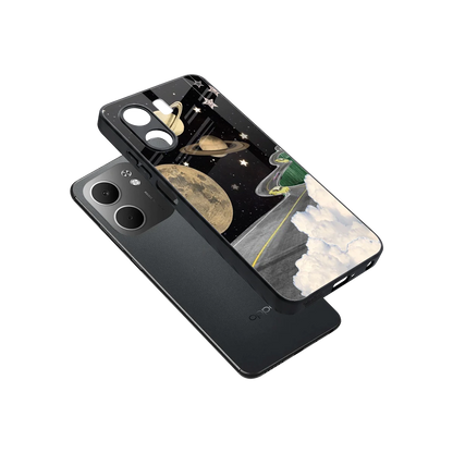 Skyline Galaxy sleek oppo a5x 5g cover with tempered glass back and TPU edges
