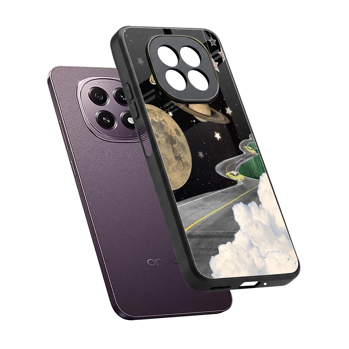 Skyline Galaxy sleek oppo f29 5g cover with tempered glass back and TPU edges