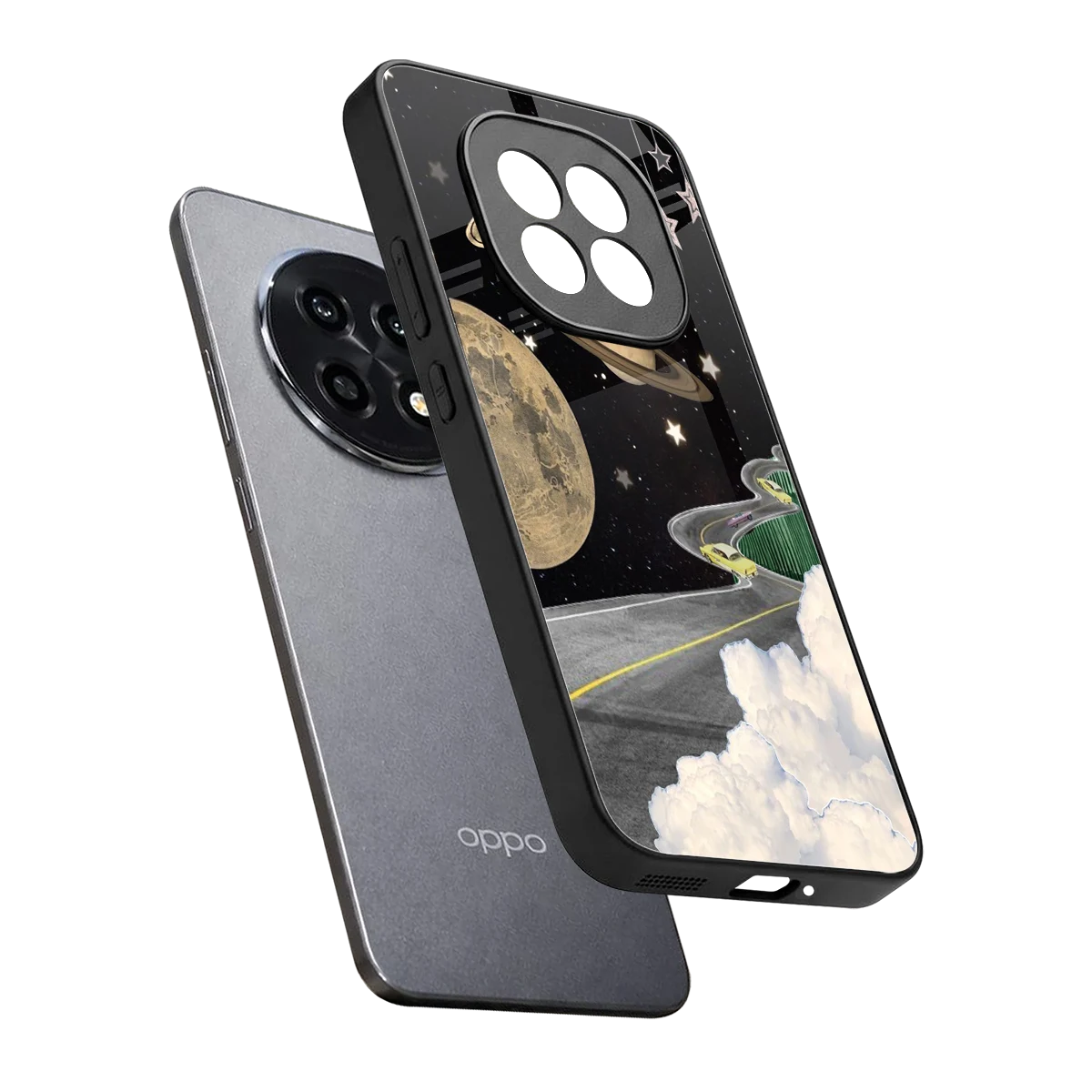 Skyline Galaxy sleek oppo f29 pro 5g cover with tempered glass back and TPU edges