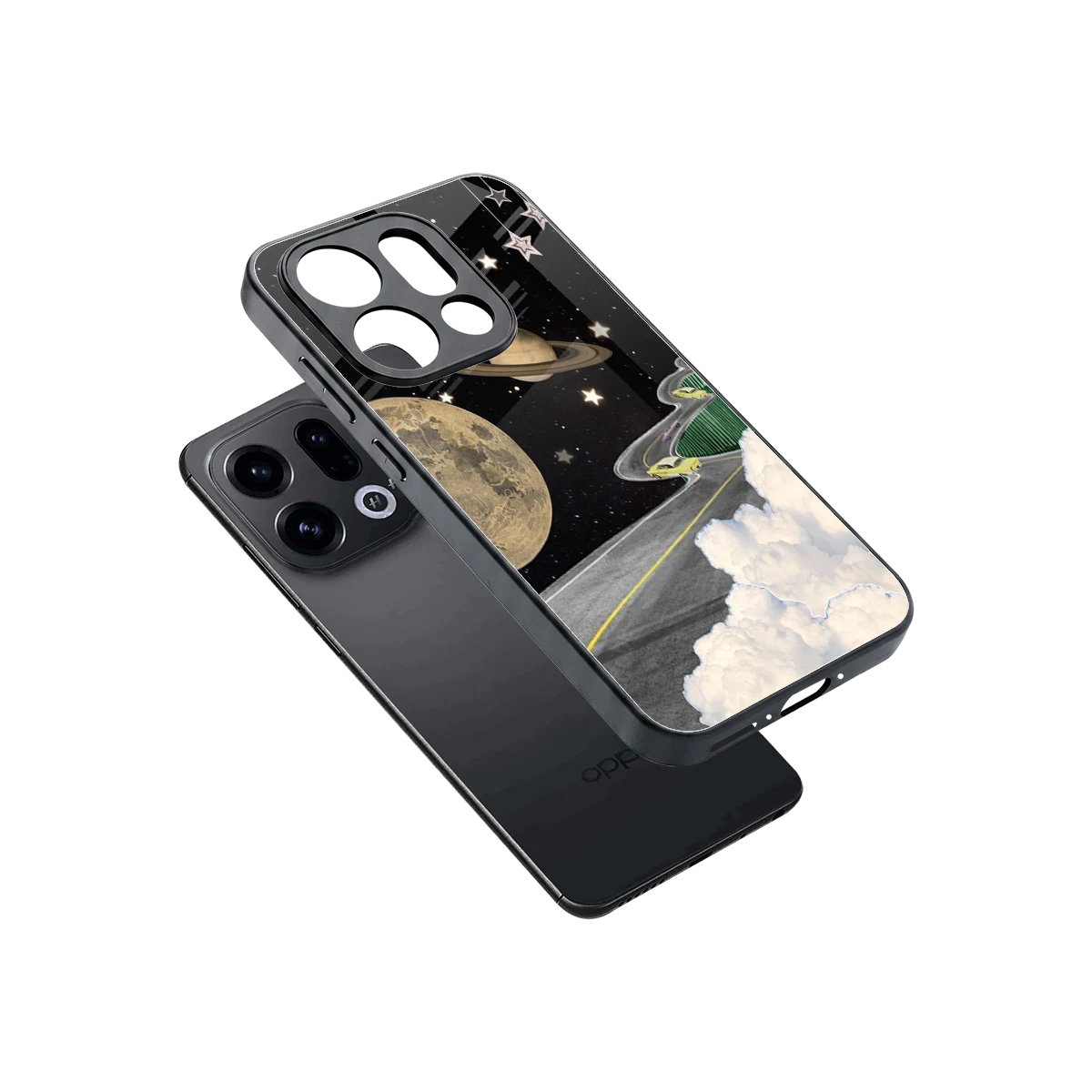 Skyline Galaxy sleek oppo find x9 cover with tempered glass back and TPU edges