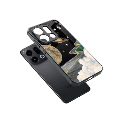 Skyline Galaxy sleek oppo find x9 cover with tempered glass back and TPU edges