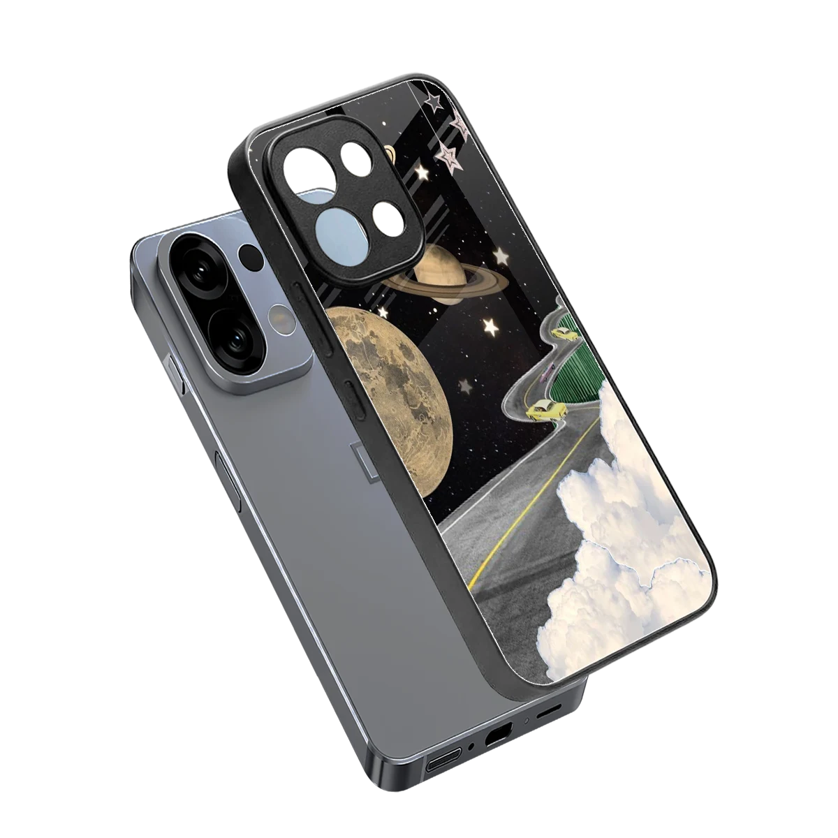 Skyline Galaxy sleek oppo k13 5g cover with tempered glass back and TPU edges