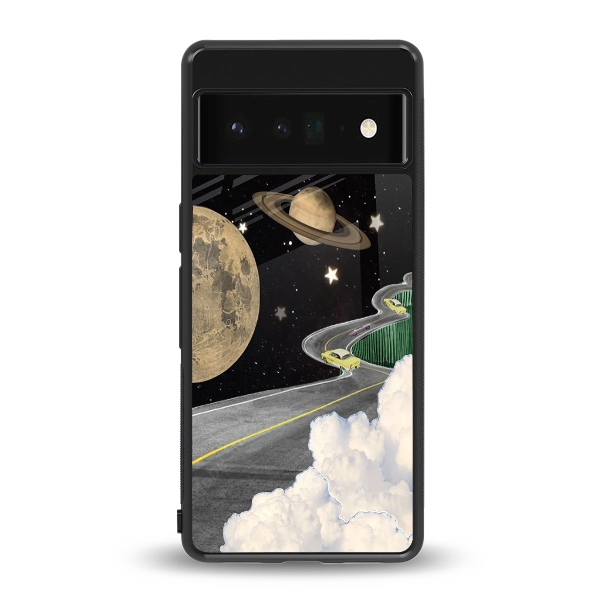 Skyline Galaxy back phone cover | glass case for google pixel 6 pro