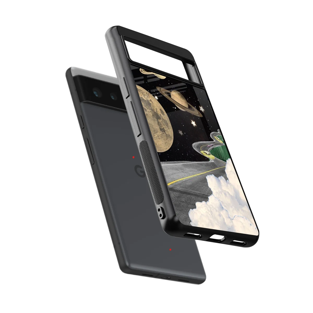 Skyline Galaxy sleek google pixel 6 cover with tempered glass back and TPU edges