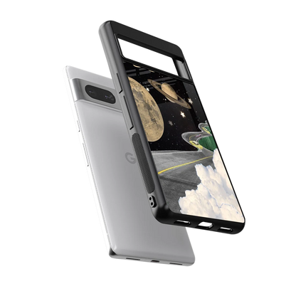 Skyline Galaxy sleek google pixel 7a cover with tempered glass back and TPU edges