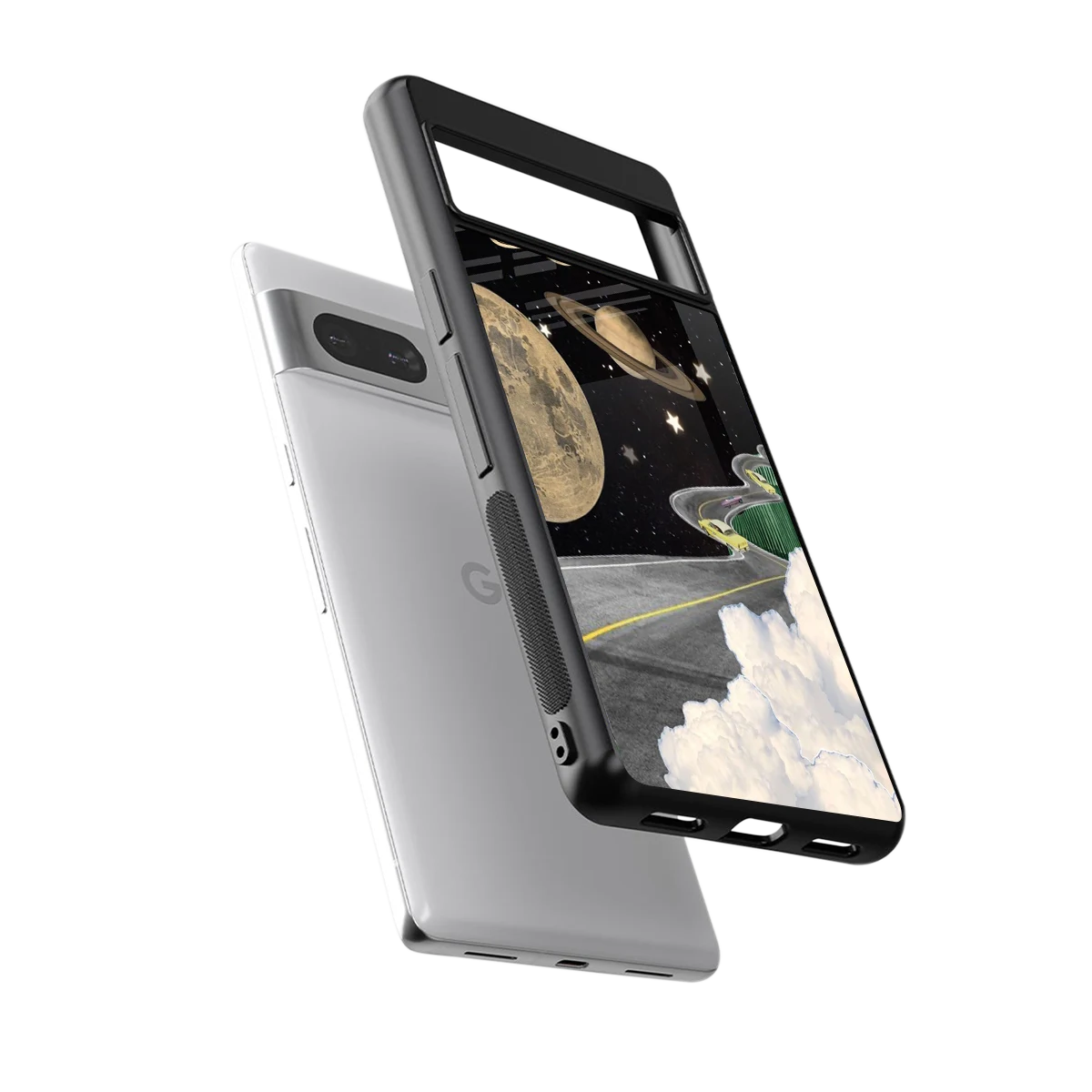 Skyline Galaxy sleek google pixel 7 cover with tempered glass back and TPU edges