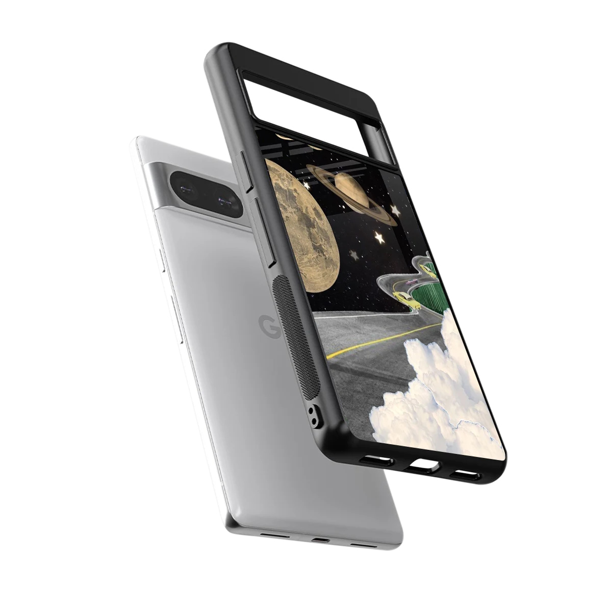 Skyline Galaxy sleek google pixel 8 cover with tempered glass back and TPU edges