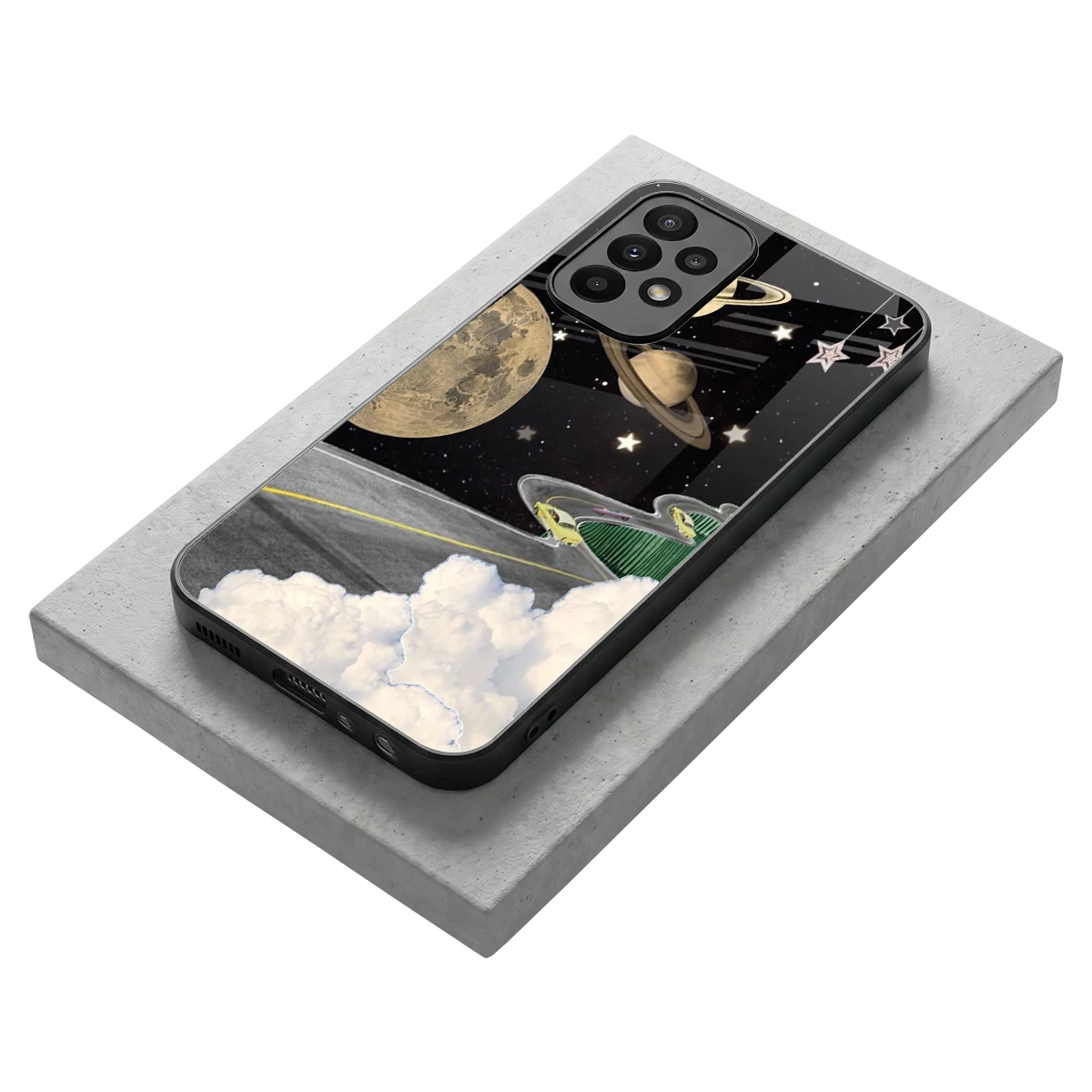 Skyline Galaxy stylish phone case for samsung galaxy a23 | glossy glass and slim fit