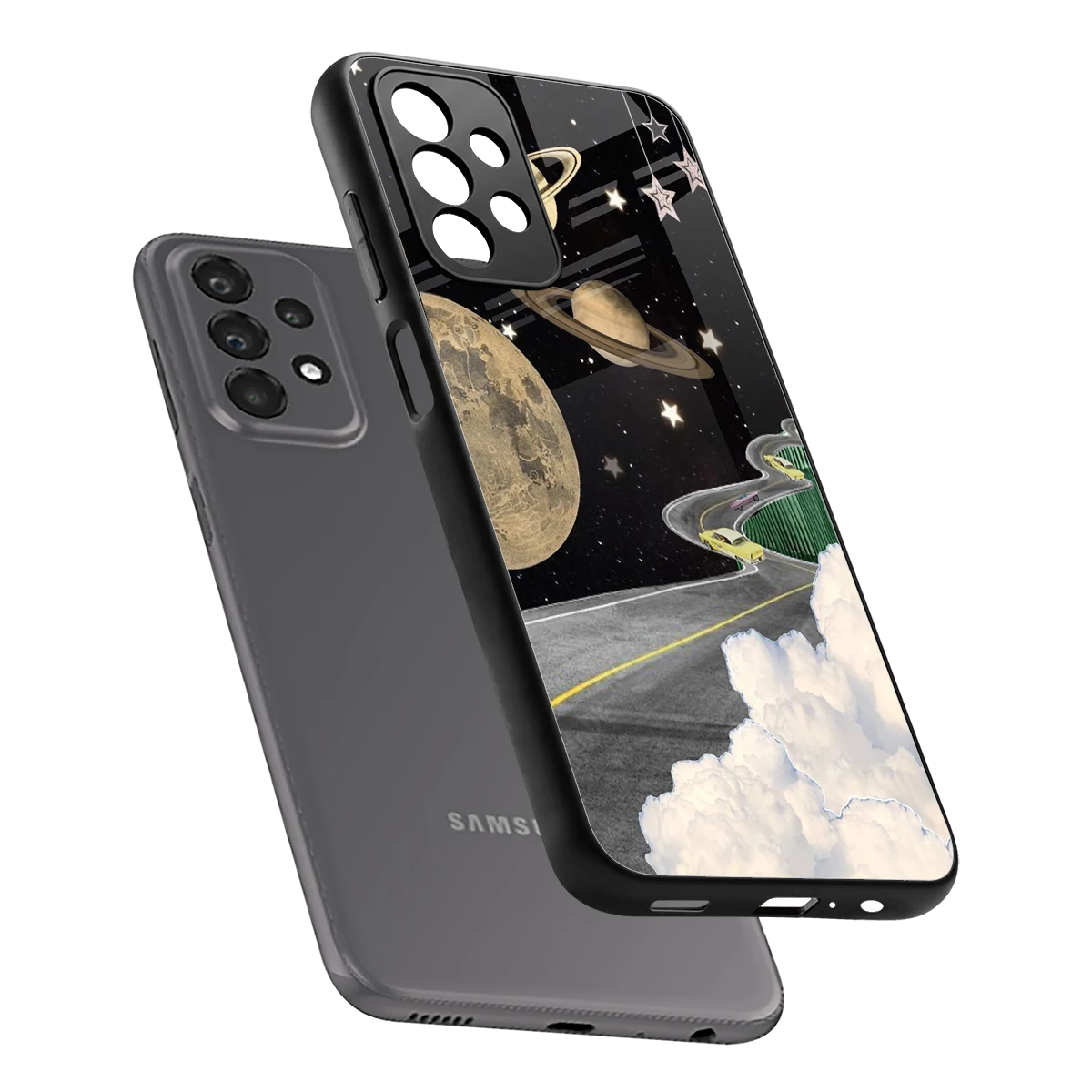 Skyline Galaxy sleek samsung galaxy a23 cover with tempered glass back and TPU edges