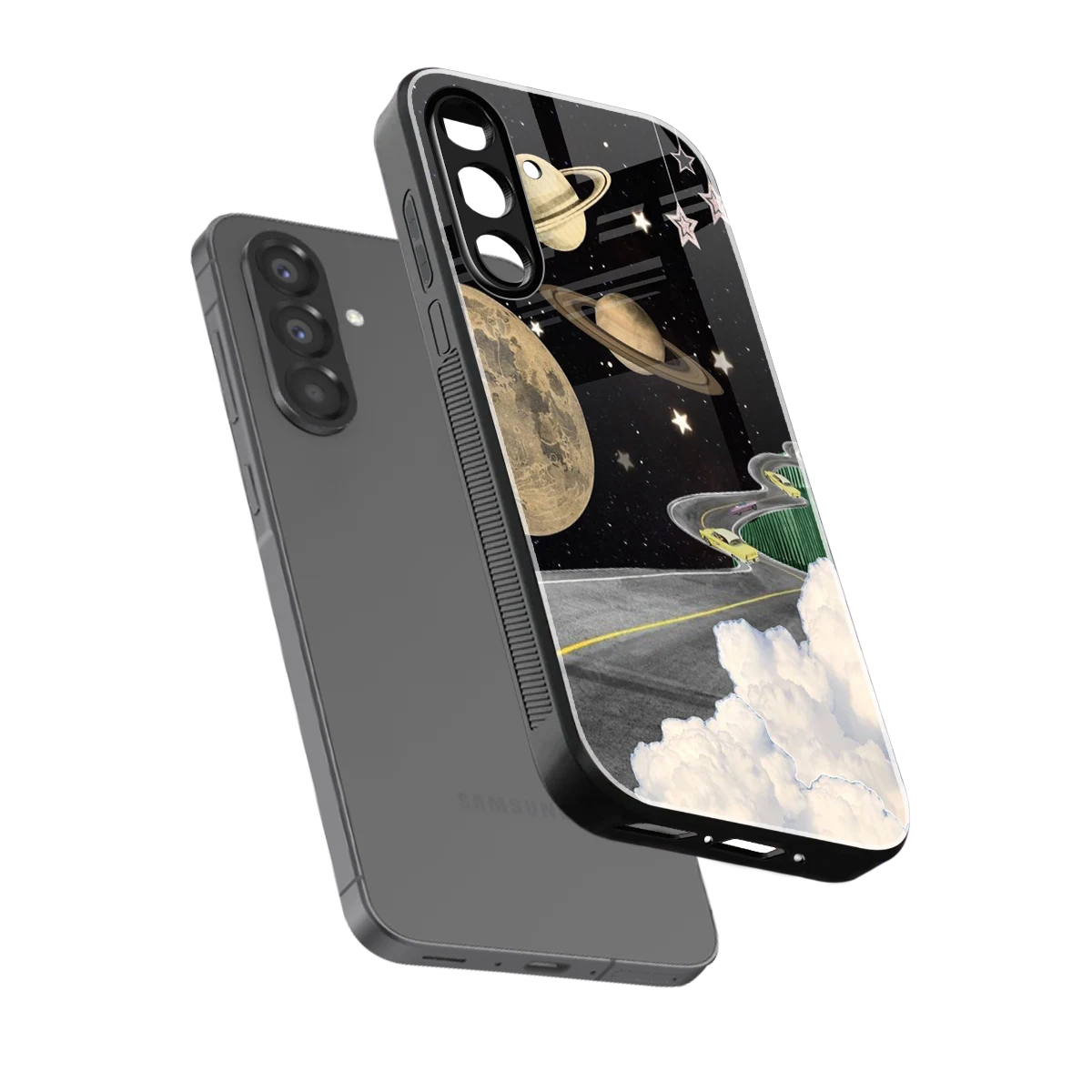 Skyline Galaxy sleek samsung galaxy a17 5g cover with tempered glass back and TPU edges