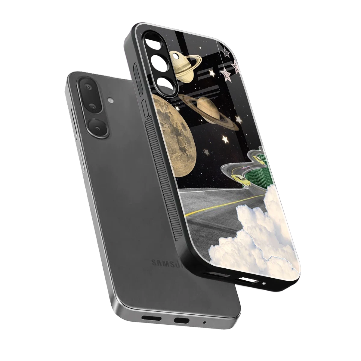 Skyline Galaxy sleek samsung galaxy m56 5g cover with tempered glass back and TPU edges