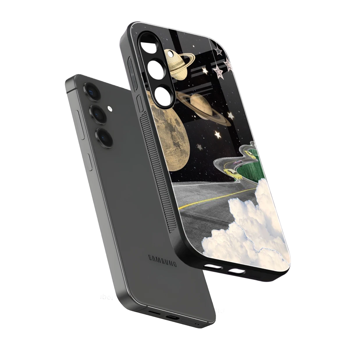 Skyline Galaxy sleek samsung galaxy s24 cover with tempered glass back and TPU edges