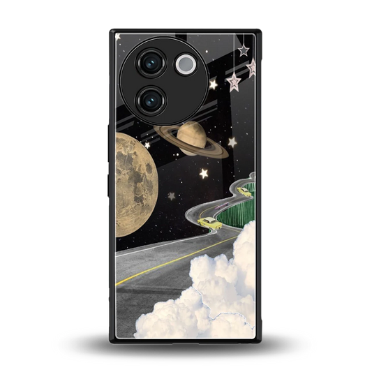 Skyline Galaxy back phone cover | glass case for vivo v30e