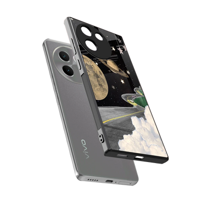 Skyline Galaxy sleek vivo v30e cover with tempered glass back and TPU edges