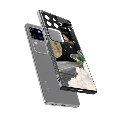 Skyline Galaxy sleekvivo v30 pro cover with tempered glass back and TPU edges