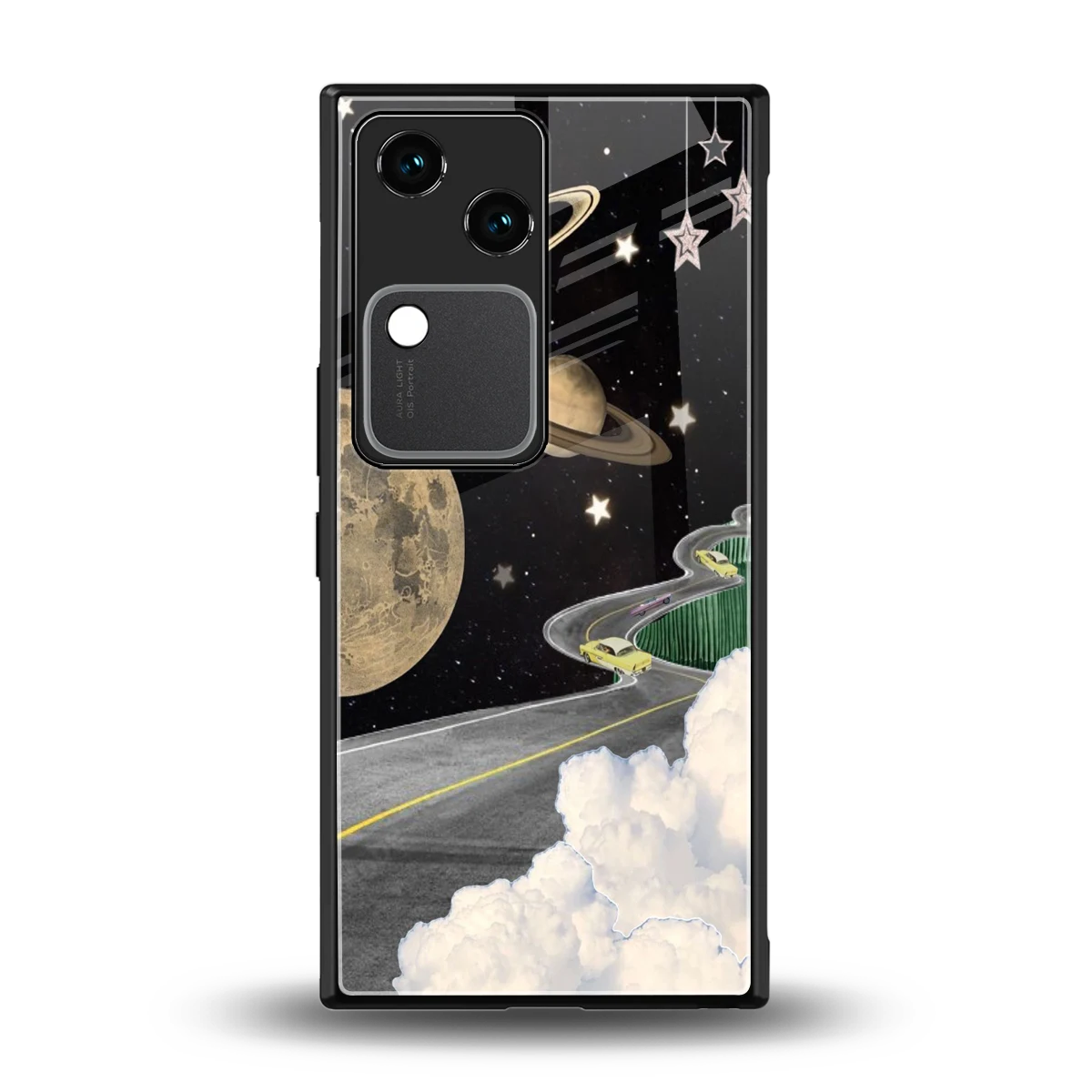 Skyline Galaxy back phone cover | glass case for vivo v30