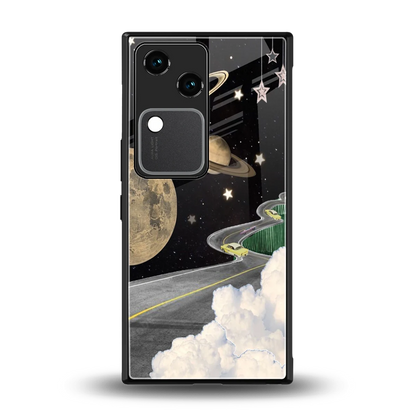 Skyline Galaxy back phone cover | glass case for vivo v30