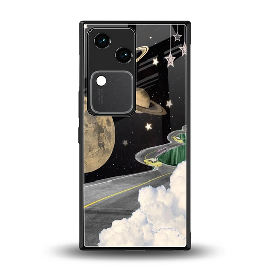 Skyline Galaxy back phone cover | glass case for vivo v30