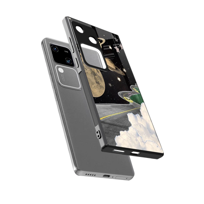 Skyline Galaxy sleek vivo v30 cover with tempered glass back and TPU edges