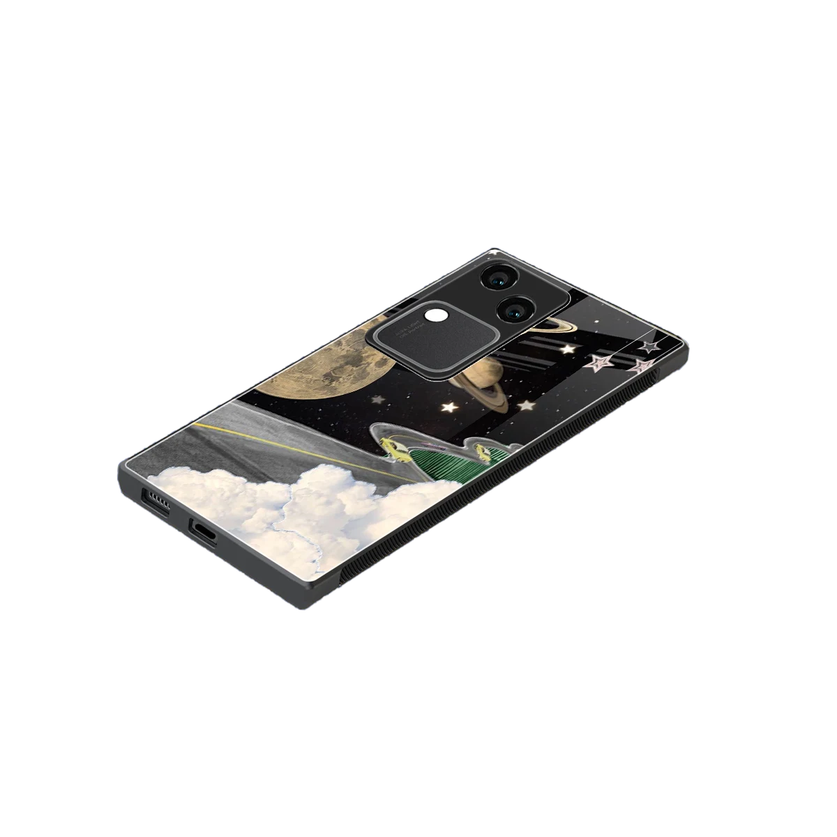 Skyline Galaxy stylish phone case for vivo v30 | glossy glass and slim fit