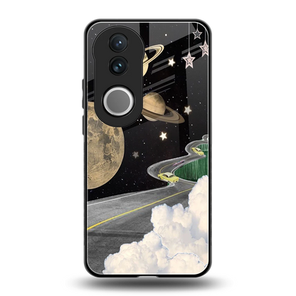 Skyline Galaxy back phone cover | glass case for vivo v50