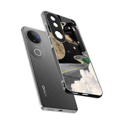 Skyline Galaxy sleek vivo v50 cover with tempered glass back and TPU edges