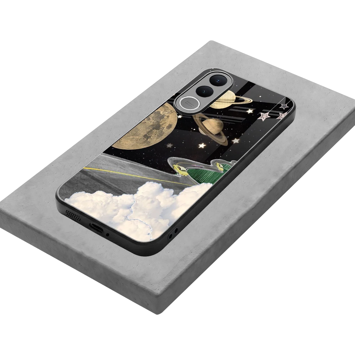 Skyline Galaxy stylish phone case for vivo v70 fe | glossy glass and slim fit