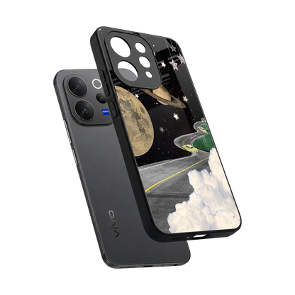 Skyline Galaxy sleek vivo v70 cover with tempered glass back and TPU edges
