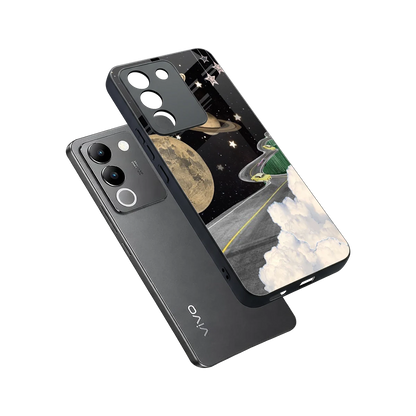 Skyline Galaxy sleek vivo y200 5g cover with tempered glass back and TPU edges