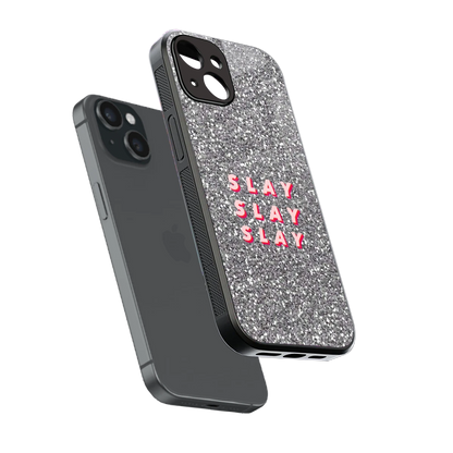 Slay sleek iphone 13 mini cover with tempered glass back and TPU edges