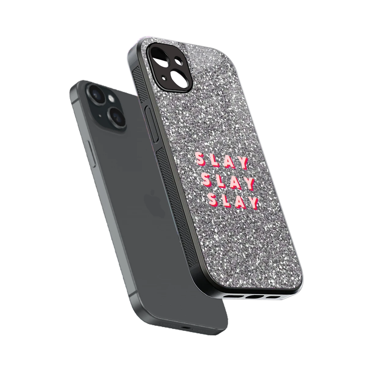Slay sleek iphone 14 plus cover with tempered glass back and TPU edges