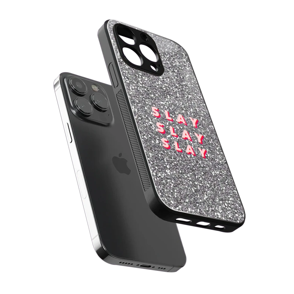 Slay sleek iphone 15 pro max cover with tempered glass back and TPU edges