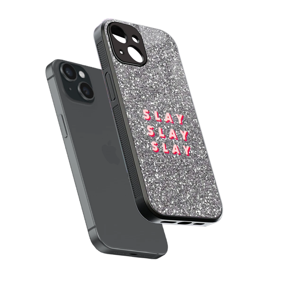 Slay sleek iphone 15 cover with tempered glass back and TPU edges