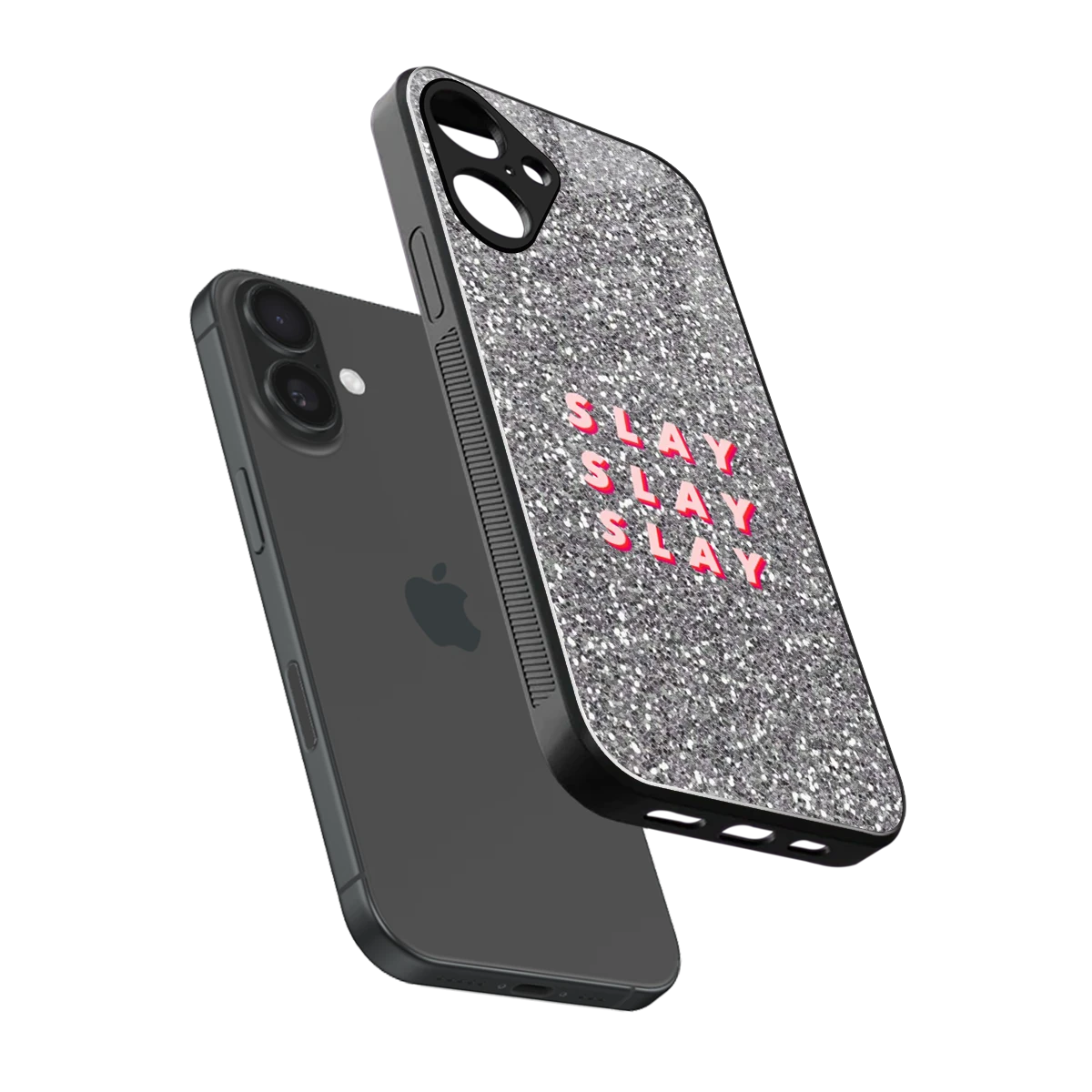 Slay sleek iphone 16 plus cover with tempered glass back and TPU edges