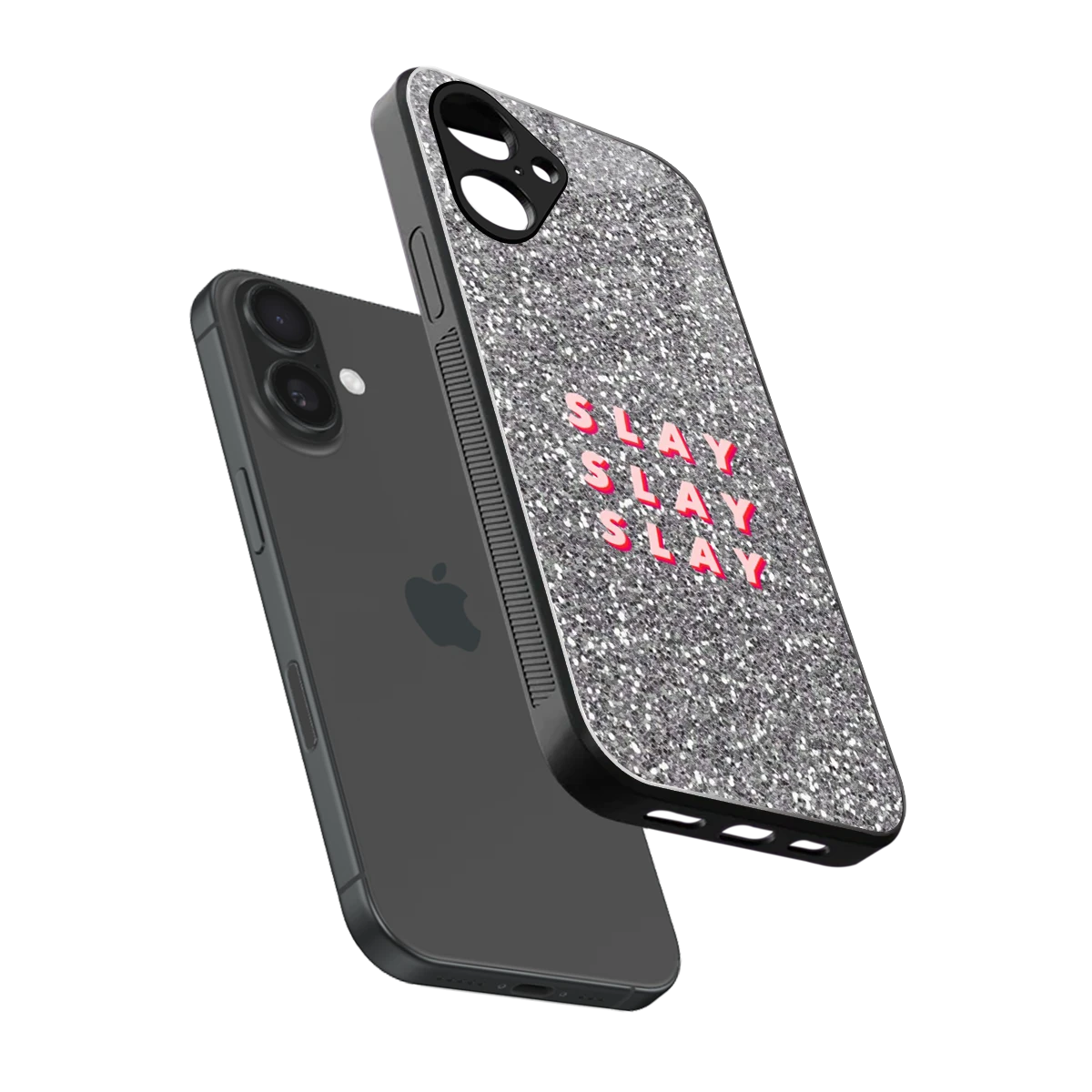 Slay sleek iPhone 16 cover with tempered glass back and TPU edges