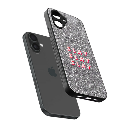 Slay sleek iPhone 16 cover with tempered glass back and TPU edges